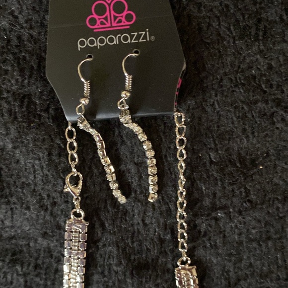 NWT Double Crystal Faux Diamond Adjustable Necklace & Earrings Bling Set - Picture 9 of 14